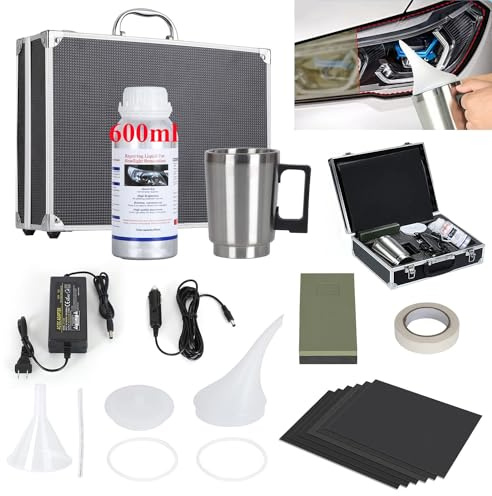 ROYWOO Headlight Repair Kit,Automobile Headlight Restoration Kits with 600ML Repair Liquid,Car Headlight Polish Repair Tool for Repair Headlight Yellowing, Haze, Scratches