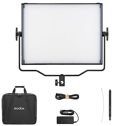 Godox LDX100Bi Max.120W Luz de video LED, panel de luz bicolor 2800K-6500K con luz de soporte en U para estudio, iluminación de video de YouTube, CRI≥96 TLCI≥96 11 FX tipo 2.4G inalámbrico incorporado
