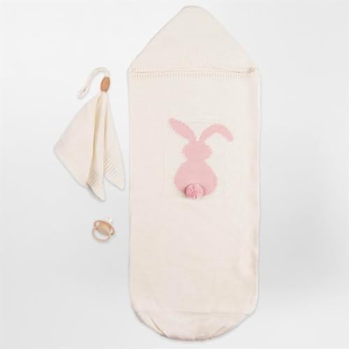 Minora Baby Strickwaren Cocoon Swaddle Set, 0-8 Monate, Winter Schlafsack Newborn Pucksack, Neugeborene Pucktuch, Baumwolle