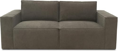 DOMO. collection Sofa Portland, 2 Sitzer Polstersofa, Schlamm | 2 Sitzer mit modernem Design, gemütliches Polstersofa für Wohnzimmer, 210 x 93 x 84 cm (BxTxH)
