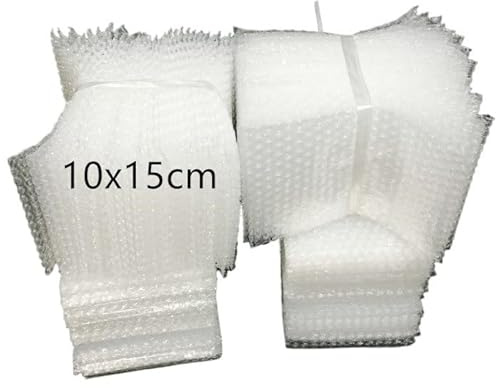 LuftpolsterumschläGe 100 stücke 10x15 cm Kunststoff Wrap Umschlag Weiß Blase Verpackung Taschen PE Klare Stoßfest Verpackung Tasche Doppel Film blase Tasche Versandtaschen Luftpolster