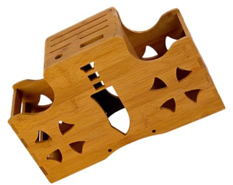 Amosfun Porta Da Cucina in Bambù Blocco Forbici Da Cucina Blocco Da Macellaio Da Banco Cremagliera Del Supporto Cavalletto Taglierina Supporto Per Cucinare Taglierina Ristorante