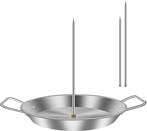 Vertical Meat Skewer Stainless Steel Vertical Skewer Grill with 3 Sizes Replacement Spikes and Skewers with Drip Tray Brazilian Barbecue Grilling Rack Meat Spit for Chicken Meats Shawarma