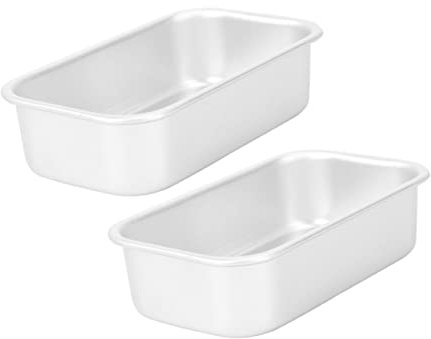 HOLIDYOYO Moule à Pain Carré Résistant Haute Température 2pcs Facile à Utiliser en Alliage D'aluminium Argenté Fêtes Cuisson