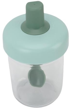 Fdit Borosilicate en Verre à Avoine à Avoine avec Cuillère, Bocal Résistant à la Chaleur pour la Salade de Lait de Céréales de Soupe au Yogourt, Avoine Portable Nuit avec