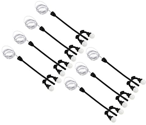 Hemobllo Set 7 Pezzi Miniature Lampioni Stradali in Pe Nero, Luci Decorative per Modellismo e Decorazioni da Giardino, Perfette per Paesaggi e Micro Ambienti
