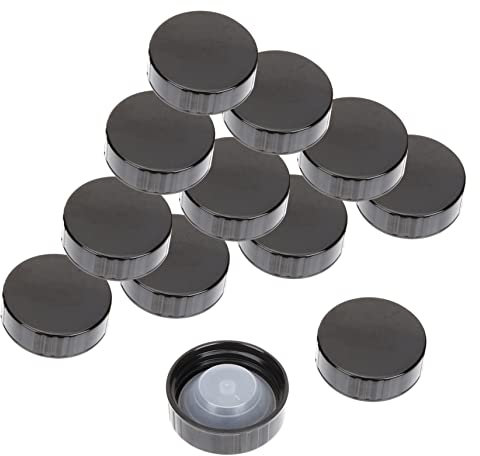 Healeved Bouchons à Vis Noirs pour Prévenir les Fuites Liquides en Plastique Lot de 12 Étanches Étanchéité pour Bouteilles et Cruches à Vin