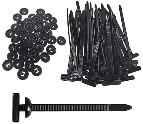 Mulapucher 50 Fibbie Universali in Nylon per Fascette Fermacavi, Resistenti, Autobloccanti, con Design a Perno e Bottone, Fascette in Plastica Multiuso, per Riparazioni Quotidiane Dell'auto