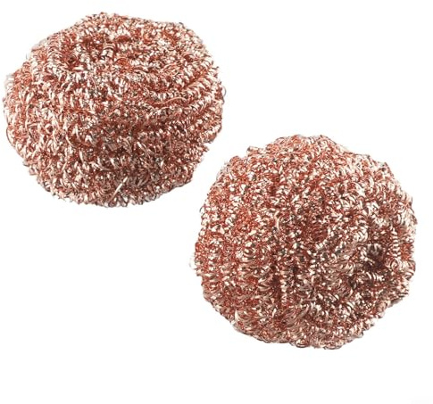 Lot de 10 boules à récurer en fil de fer plaqué cuivre, anti-rayures pour casseroles, poêles, ustensiles de cuisine, tampons de nettoyage de cuisine résistants à la rouille