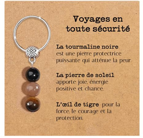 Porte-clés Personnalisé avec Cristaux Naturels, Idée Cadeau Nouveaux Départs, Guérison Cadeaux pour lui Homme pour elle Femme Cristal Thérapeutique avec Délicate Dédiée