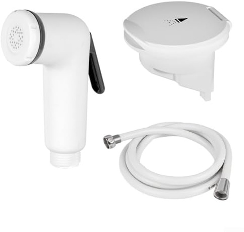 Eawfgtuw Soffione doccia portatile retrattile in ABS con tubo in PVC da 2,5 m, design pressurizzato a risparmio idrico per yacht, con box doccia e accessori di montaggio (2,5 m)