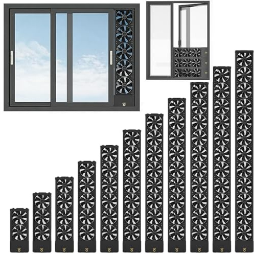 Vertical Window Exhaust Fan for Sliding Windows, Reversible Airflow Window Fan with Stepless Speed Control, No-Tools Punch-Free Installation Ventilation Fan for Bedroom Bath black 15.7-17.7in/40-45cm
