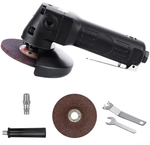 Amoladora angular neumática industrial de 4 pulgadas, herramienta neumática de 11000 RPM con protector de seguridad para trabajos eficientes de pulido de metal, eliminación de óxido y corte de madera