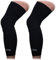 COOLOMG Calentador de rodilla para ciclismo, baloncesto, fútbol, protección UV, antideslizante, para hombre, mujer, niños, jóvenes, color negro, L (1 par)