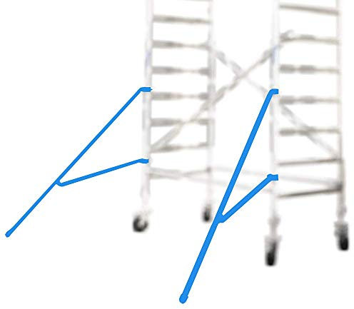 Alumexx - Fahrgerüst stabilisator - Rollgerüst stabilisator - Kleingerüst stabilisator - (2 x) 180 - Rollgerüstzubehör - Passend für alle ALX FS-, AS- und BS-Gerüste