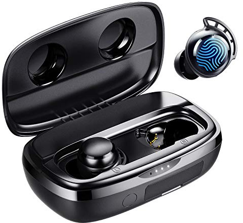 Tribit Wireless Earbuds, 110H Playtime Bluetooth 5.3 IPX8 Waterproof Touch Control True Wireless Bluetooth Earbuds with Mic Earphones in-Ear Deep Bass Built-in Mic Bluetooth Headphones, FlyBuds 3