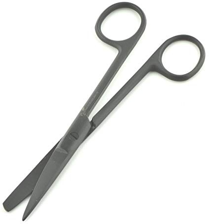 Tijeras para vendaje con hoja acabada en punta roma de 127 cm y con recubrimiento de plasma esterilizable en 4 colores instrumento multiuso de primeros auxilios para veterinarios (revestimiento negro)