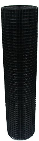 Garmix Rotolo di rete nero per protezione uccelli/voliera/gabbia fori 25x25 mm Diametro filo (100cm x 25m, 1,20mm)