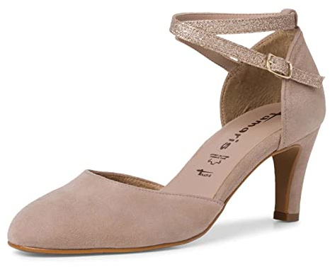 Tamaris Escarpins à lanières pour femme, talons hauts, semelle intérieure Touchit, Beige, 37 EU