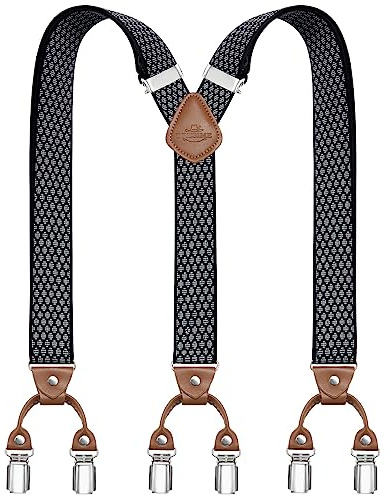 Dresime Hosenträger für Herren Breit Y Style 3.5 CM Mit Sehr 6 Starke Metall Clip Durable Elastic Verstellbare Hosenträger für Herren und Damen