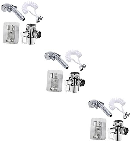 KANBUN 3 Sets Handbrause, Wasserbob für Badewanne, verlängerter Duschkopf, Haarwaschschlauch für Waschbecken, Bidet-Wasserspray-Verlängerung, Bidet-Düse, Sprinkler-Verlängerung, Duschkopf-Halterung,