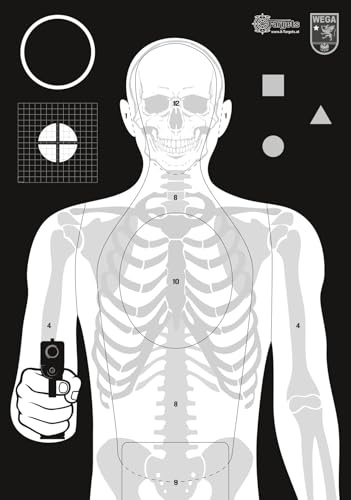 X-Targets Zielscheibe *Wega Defensive Target* | 50 x 70 cm | Papier 120g/m² | Ideal für das Verteidigungsschießen der Wega | Verschiedene Trefferzonen für perfektes Training