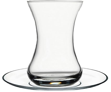 Jarsense 1Set of Turkish Teacups and Saucers,Glass Coffee Mu,Snack Pudding Saucer(125ml)