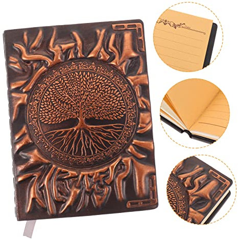 CAXUSD Vintage Embossed Pu Notizbuch Handgefertigtes Tagebuch Für Reisen Skizzen Notizen Retro Cover Für Schule Büro Zuhause Und