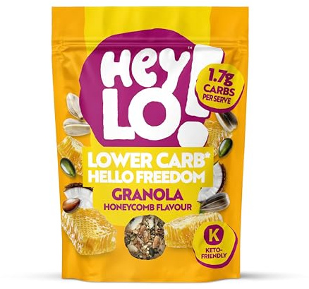 Heylo Keto Breakfast Honeycomb Crunch Granola -360G - ONLY 1.7 Gram Carb per Serving - Low Carb Keto Cereal. (360g, Honeycomb)