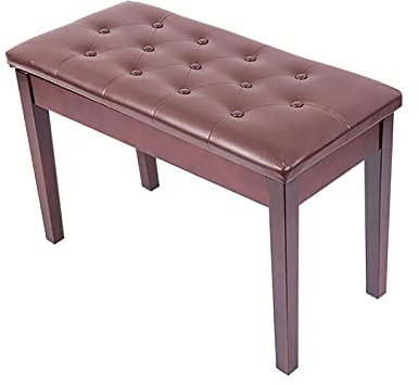 GZSLKSCD Klavierbank aus Leder, Bequeme Klavierbank mit integriertem, stabilem Klappmechanismus, zusätzlichem Stauraum für Musik, robust und langlebig (braun)