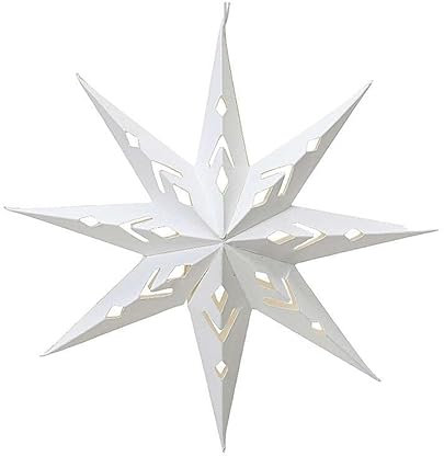 Plissee-Anhänger, Stern, weiss, Papier, 20x5 cm