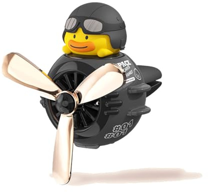 Chereda Entenpilot Retro Flugzeug Auto-Lufterfrischer, Auto Lüftungsclip mit 2 Dufttabletten, rotierender Propeller, Farbe Duck02