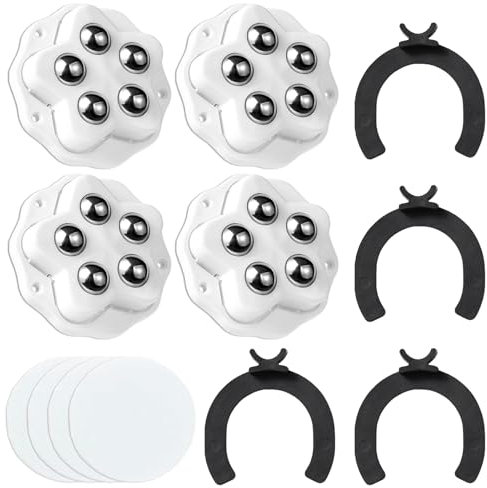 4 Pezzi Ruote Per Mobili, Rotelle Per Spostare Mobili Autoadesive, Rotelle Per Mobili Pesanti Caricare 400kg Ruote Per Spostare Pesanti (White)