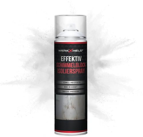 WerkXheld Schimmel Farbe Weiß 500ml - Schimmelfarbe für Innenräume, Isolierfarbe & Ausbesserung von Stellen nach Schimmelbeseitigung