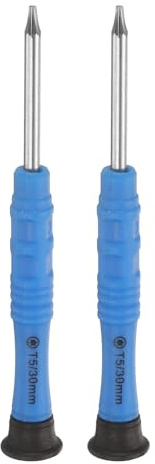 QUARKZMAN T5 Torx Mini Tournevis Tête Torx 3mm Longueur 87mm Bleu 2 Pièces | Pour Réparations Petits Appareils