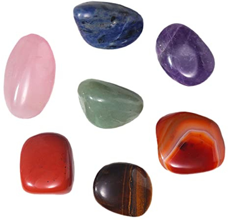 Piedras de Cristal Naturales 7 Piezas, Decoración de Mesa para Estudio