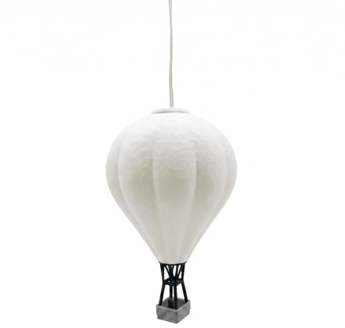 Mini-Lampenschirm Heißluftballon – 3D-gedruckt aus PLA, passend für E10-Fassung und Stern A1, Weiß
