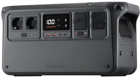 DJI Power 1000 Tragbare Powerstation 1024Wh, 2200W Solar Generator, LiFePO4 Akku, 4-in-1 Schnellladung Power Station, 23db Ultra-Leise, Notstromaggregat (power 1000)