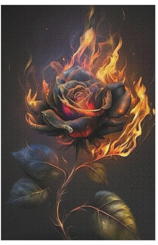 Rose Puzzles 1000 Teile Erwachsener Kniffel Spaß Für Die Ganze Familie, Holzpuzzle Kinder Erwachsene, Impossible Puzzle Schwer （78×53cm）