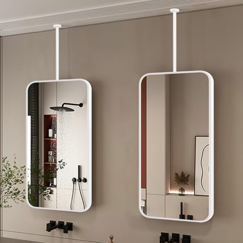 Moderno specchio rettangolare da toilette: grande specchio da parete 50 x 60 cm con cornice in metallo, specchio decorativo da appendere per bagno, soggiorno e armadio.