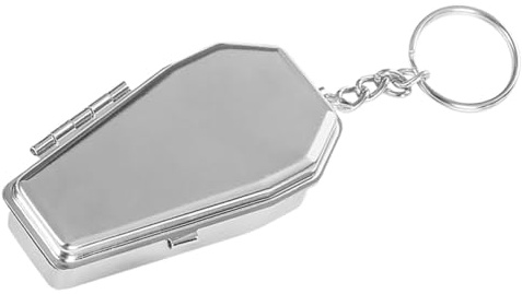Coffin Shaped Stainless Steel Ashtray with Key Holder Silver