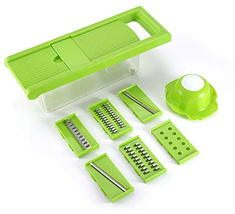KUANDARMX Sûr Mandoline Multifonction, Coupe Les Legumes Frite Citron Séparateur D'œuf Râper/Spirale Couteau en Acier Inoxydable Utilisation Rapide et Facile à Nettoyer Présent