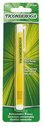 Ticonderoga Retractable Eraser, White, 1 Count, 6 Packs (X38001)