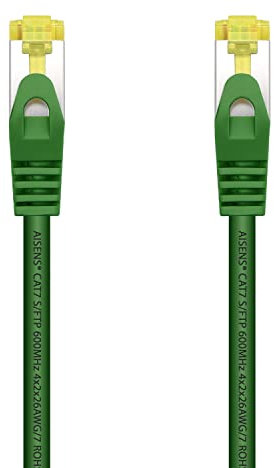 AISENS Cable De Red Latiguillo RJ45 LSZH Cat.7 600 MHz S/FTP PIMF AWG26. Verde. 2.0 m