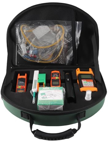 FTTH Tool Kit, 22 in 1 Optic Fiber Loss Tester with Optical Power Meter, Optical Light Source & 10mw Visual Fault Locator, FTTH Fiber Optic Tool Kit with SC LC FC ST Connector