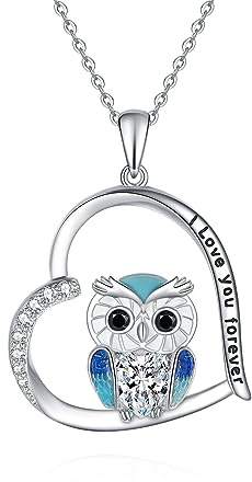 Fryneauy Hibou Collier Argent Collier Pendentif Hibou Cadeau De Fin D'éTudes Bijoux Cadeaux Pour Femmes Hommes
