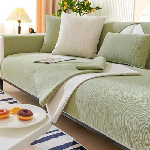 Sofabezug Ecksofa L Form, Couch Überzug U Form, 1 2 3 4 Sitzer Sofa Überzug us Chenille-Stoff mit Fischgrätenmuster, Sofaüberwurf Sofaschoner rutschfest, Pets Dog Sofa Überwurf Sofaschutz
