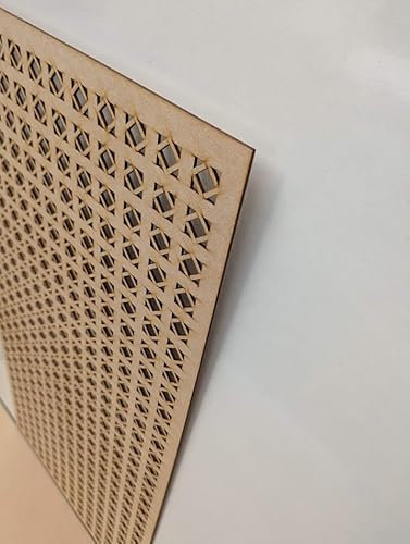 Wooden mesh Decorative Panel, Wall partition, Radiator Cover Grille, Cut-Outs, Kitchen Furniture, Laser Cut in 3mm Thick MDF (Size 1200mm x 610mm) Milan ML4 Pattern Made in The UK. (unprimed)