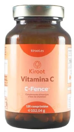 Kiroot Vitamina C 120 Cápsulas - Contribuye al Funcionamiento Normal del Sistema Inmunitario y Nervioso, Colágeno, Huesos, Piel y Vasos Sanguíneos - Vitamina C con Ácido L-Ascórbico