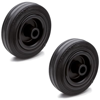 Ganter Normelemente | Gummiräder, Ersatzräder | 125mm | 2 Räder | 220kg | Laufbelag Gummi, Radkörper Polypropylen |GN 22873-125-G-A